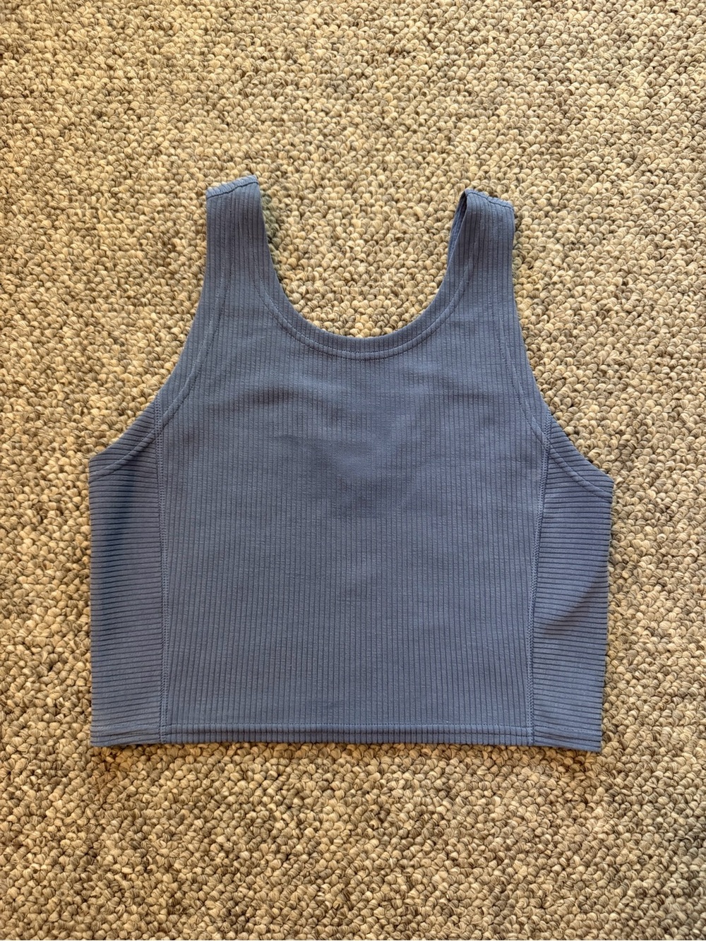 lululemon athletica Ribbed Scoop Crop Tank - Blue Gray